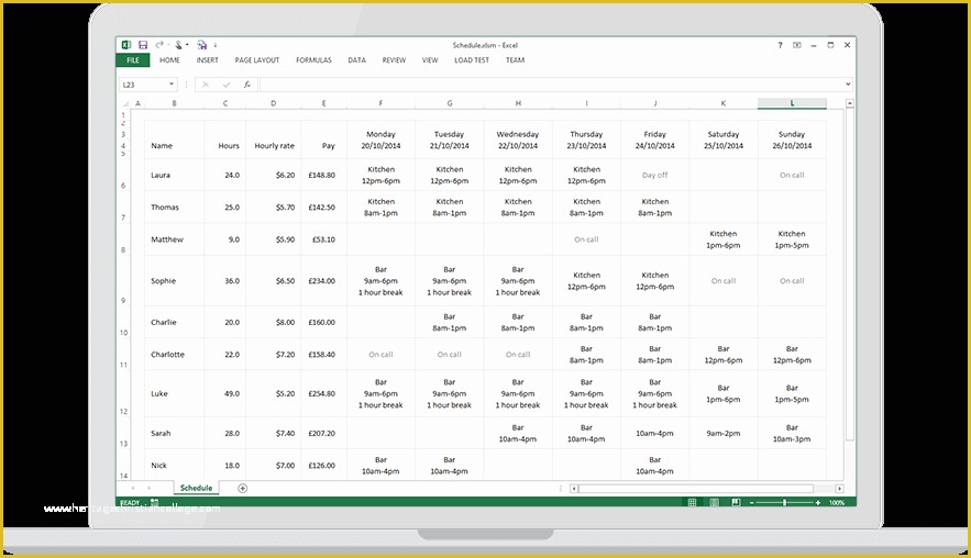 Free Roster Template Of Download A Free Staff Roster Template for Excel · Findmyshift