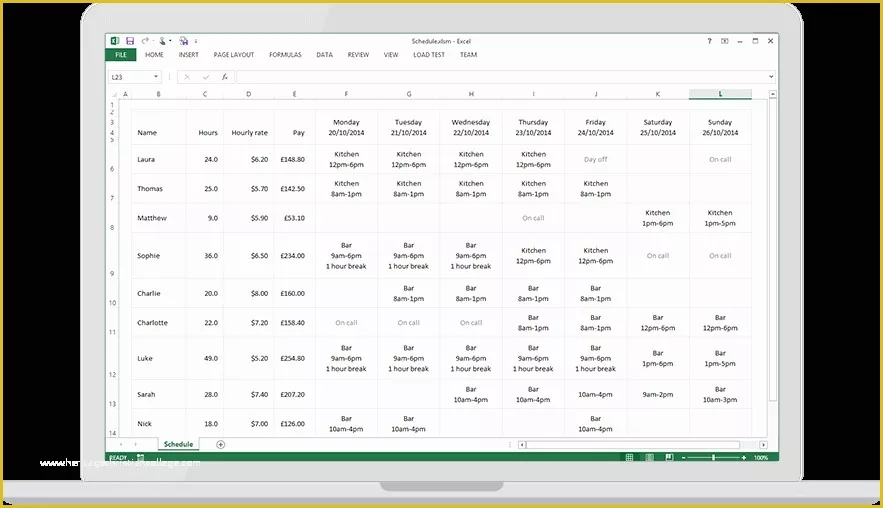 Free Roster Template Of Download A Free Staff Roster Template for Excel · Findmyshift