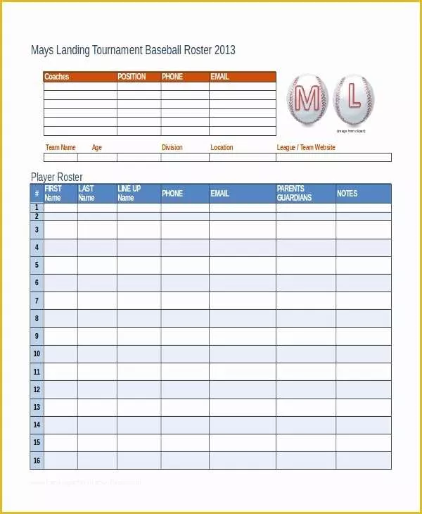 Free Roster Template Of Roster Template 8 Free Word Excel Pdf Document