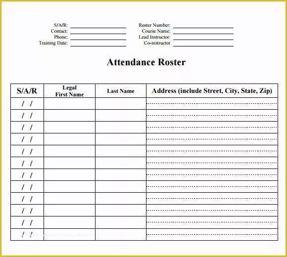 Free Roster Template Of Sample Roster Template 9 Free Documents In Pdf Word Excel