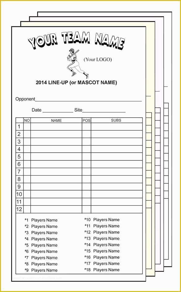 Free Roster Templates Printable Of 10 Baseball Line Up Card Templates Doc Pdf