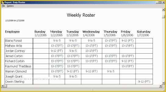 44 Free Roster Templates Printable