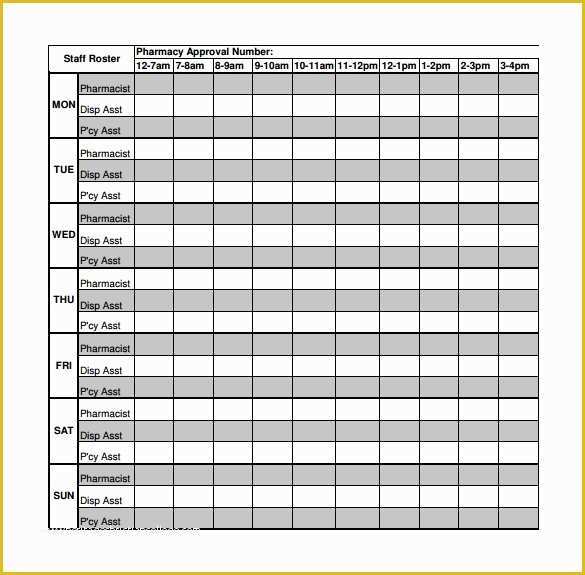 Free Roster Templates Printable Of Roster Template 8 Free Word Excel 