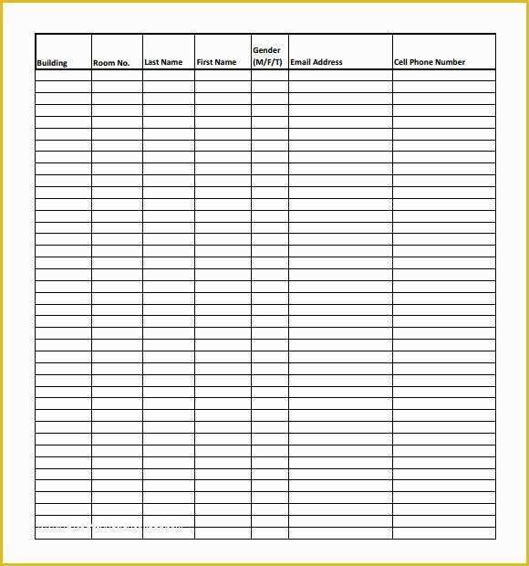 Free Roster Templates Printable Of Sample Roster Template 9 Free Documents In Pdf Word Excel