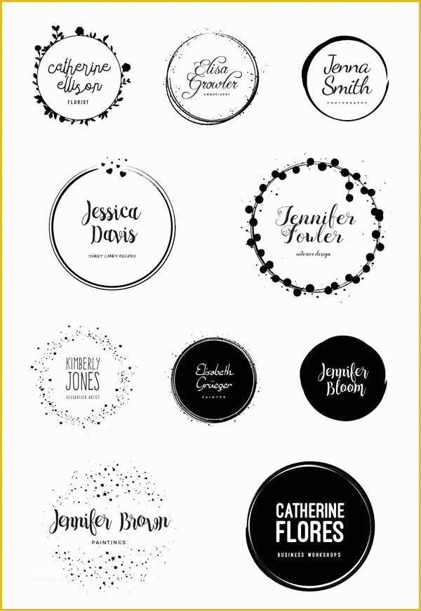 Free Round Logo Templates Of Feminine Logo Templates – Circle Edition