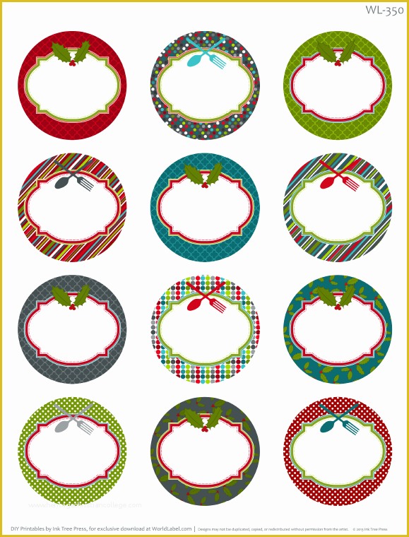 Free Round Sticker Label Template Of Printable Christmas Labels for Homemade Baking