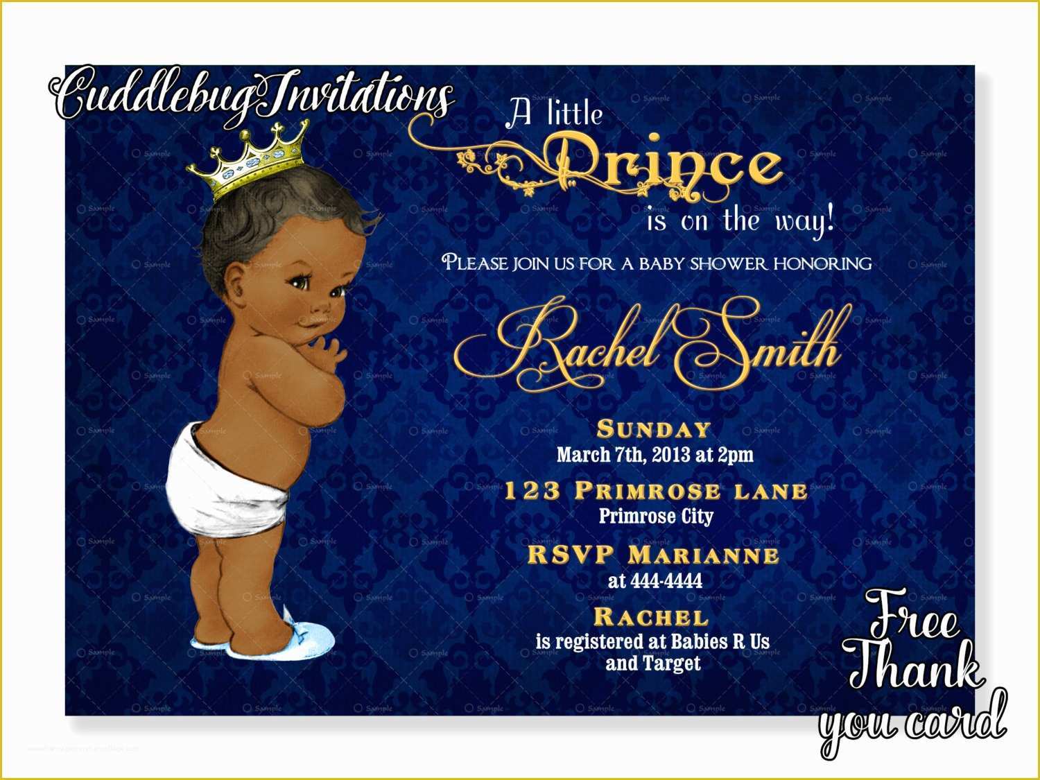 Free Royal Prince Baby Shower Invitation Template Of African American Boy Baby Shower Invitation Royal Baby Boy
