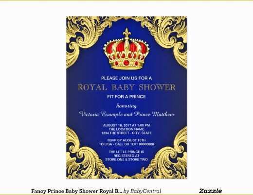 Free Royal Prince Baby Shower Invitation Template Of Fancy Prince Baby Shower Royal Blue 6 5x8 75 Paper