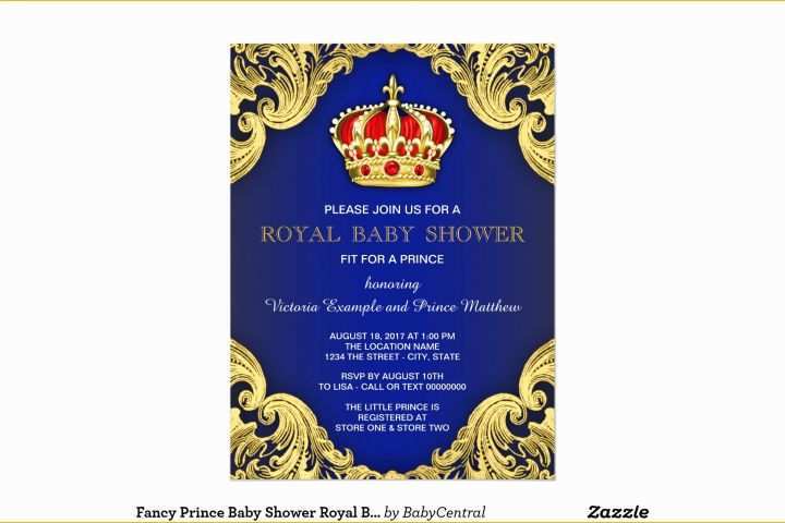 Free Royal Prince Baby Shower Invitation Template Of Fancy Prince Baby Shower Royal Blue 6 5x8 75 Paper