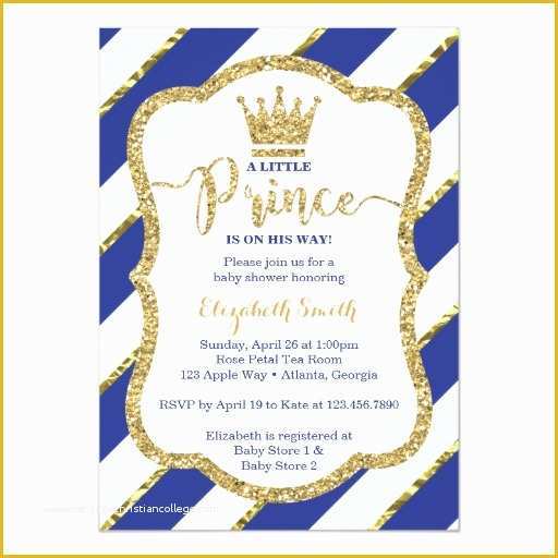 Free Royal Prince Baby Shower Invitation Template Of Little Prince Baby Shower Invitation Blue Gold Card