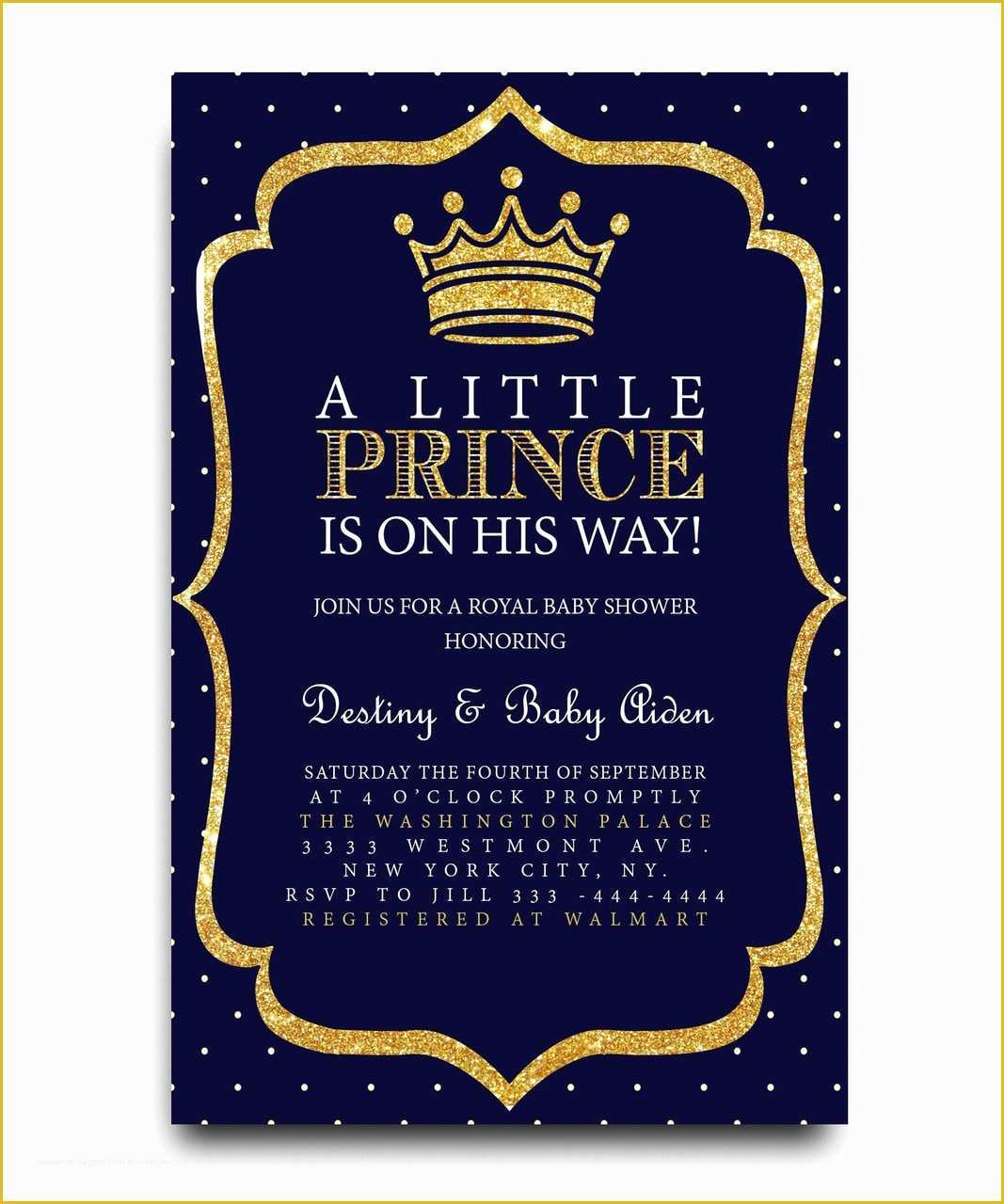 Free Royal Prince Baby Shower Invitation Template Of Little Prince Baby Shower Invitation Royal Baby