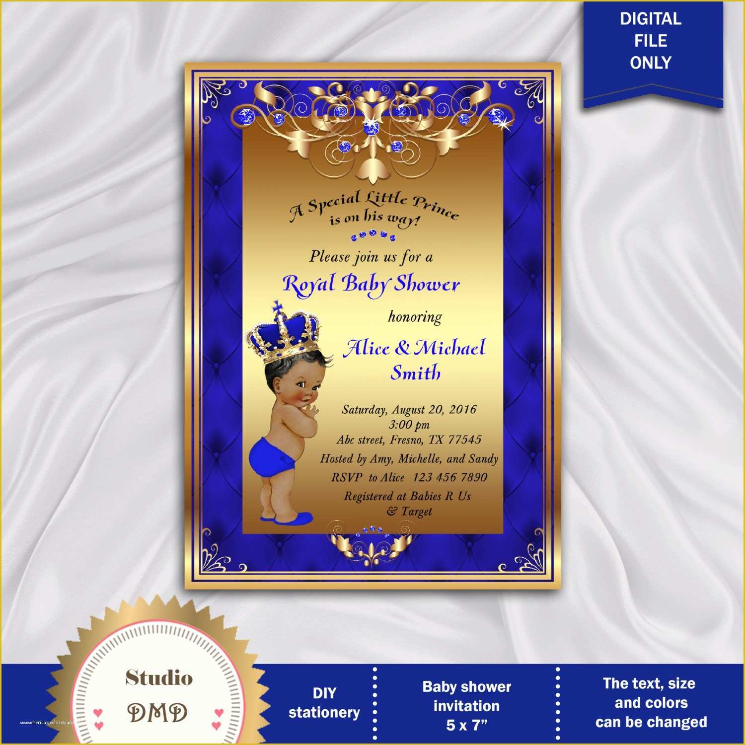 Free Royal Prince Baby Shower Invitation Template Of Prince Baby Shower Invitation Little Prince Royal Baby Boy