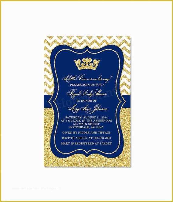 Free Royal Prince Baby Shower Invitation Template Of Prince Baby Shower Invitation Royal Blue Gold Baby Shower