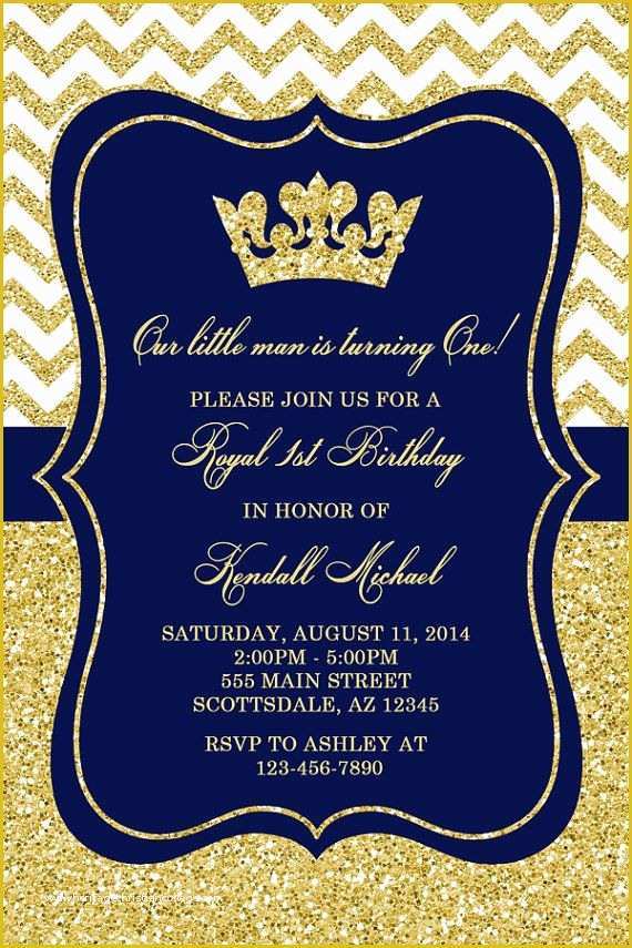 Free Royal Prince Baby Shower Invitation Template Of Prince Birthday Party Invitation Royal Blue Gold Birthday