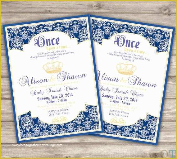 Free Royal Prince Baby Shower Invitation Template Of Printable Baby Shower Invitations Royal Navy Blue and Cold