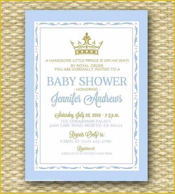 Free Royal Prince Baby Shower Invitation Template Of Printable Royal Baby Shower Invitation Royal Baby Boy