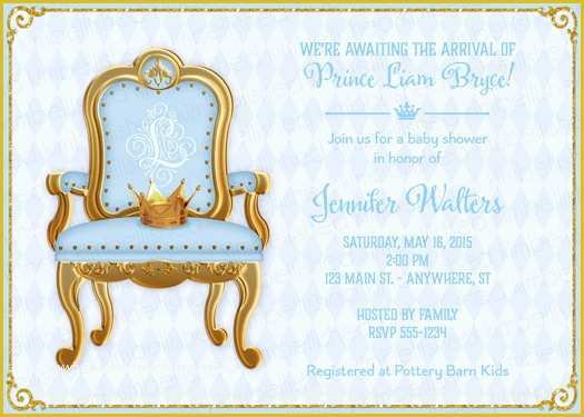 Free Royal Prince Baby Shower Invitation Template Of Royal Prince Baby Shower Invitation by Kimbellished