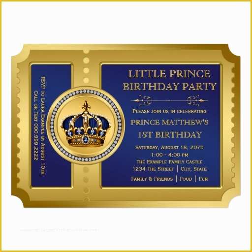 Free Royal Prince Baby Shower Invitation Template Of Royal Prince Birthday Party Invitation Ladyprints