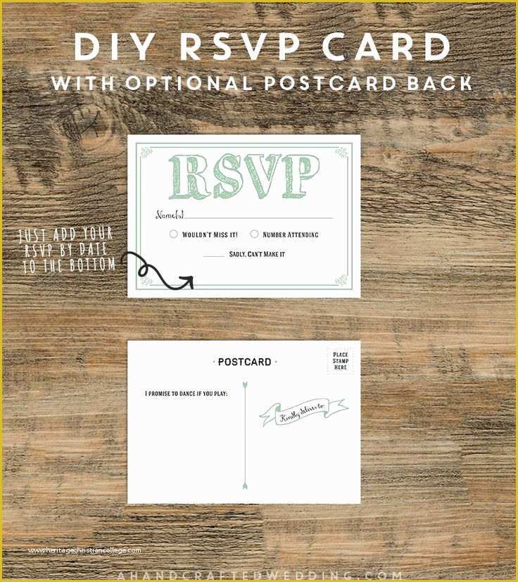 Free Rsvp Template Of Diy Rsvp Postcard Template