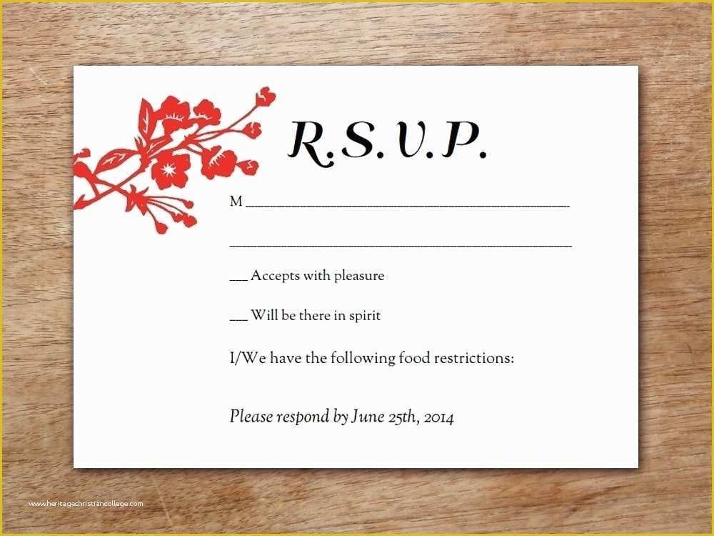Free Rsvp Template Of Free Printable Rsvp Cards