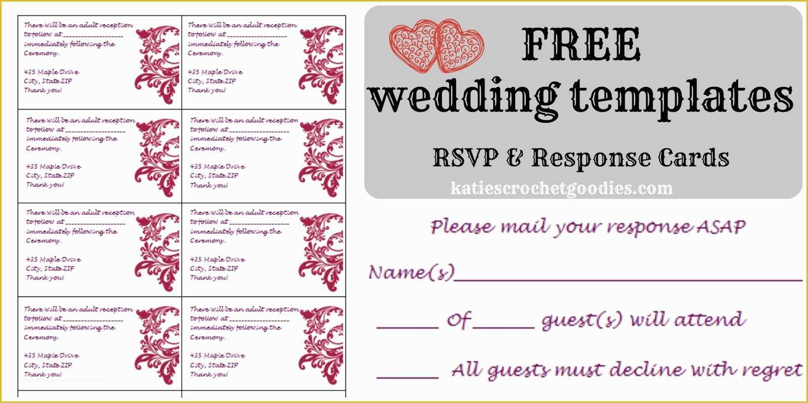 Free Rsvp Template Of Free Wedding Templates Rsvp & Reception Cards Katie S