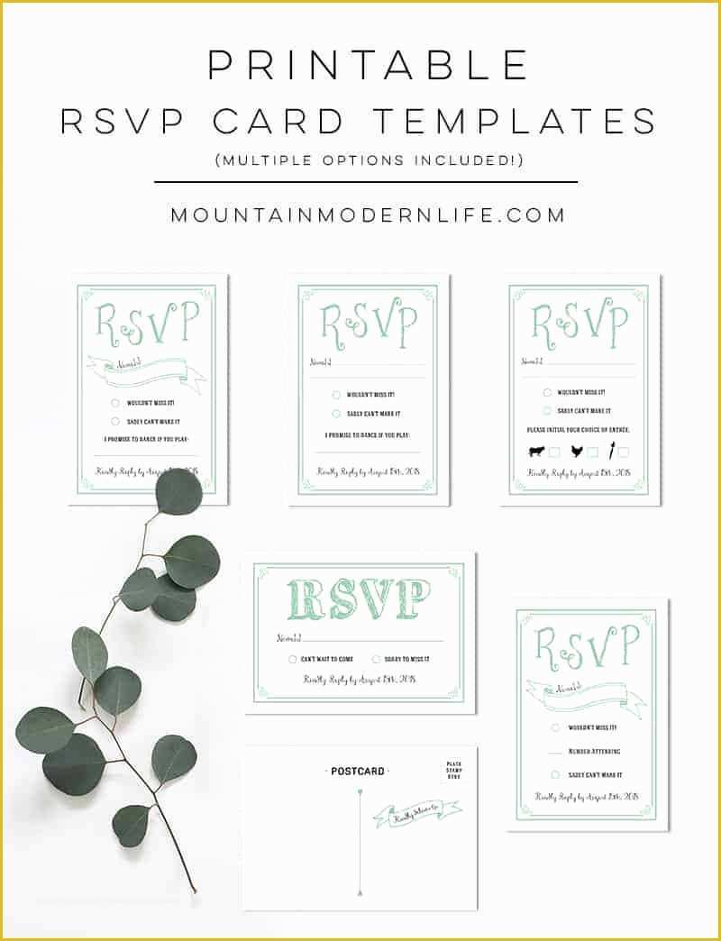 Free Rsvp Template Of Mint Rustic Diy Rsvp Card