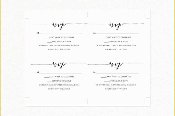Free Rsvp Template Of Printable Wedding Rsvp Cards