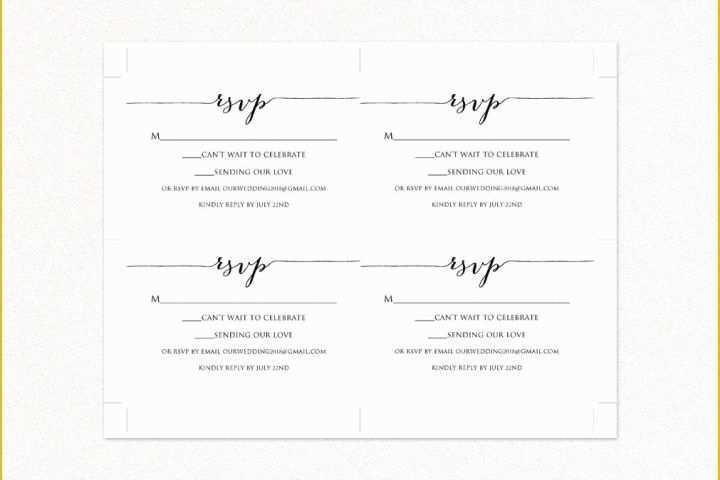 Free Rsvp Template Of Printable Wedding Rsvp Cards