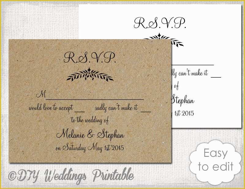 Free Rsvp Template Of Rustic Wedding Rsvp Template Leaf Garland