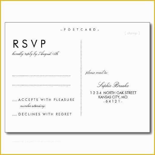 Free Rsvp Template Of Simple Chic Wedding Rsvp Postcard Template