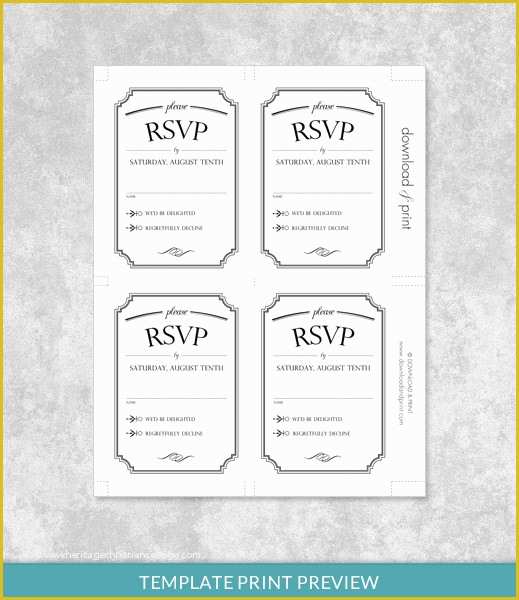Free Rsvp Template Of Vintage Wedding Type Rsvp Card Template