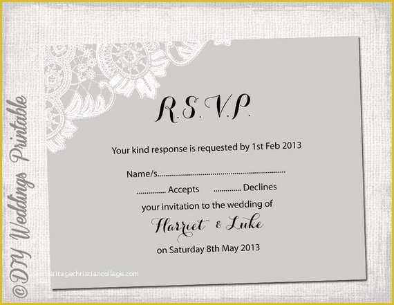 Free Rsvp Template Of Wedding Rsvp Template Diy Silver by