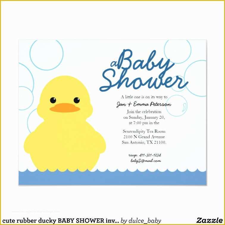 Free Rubber Ducky Baby Shower Invitations Template Of Cute Rubber Ducky Baby Shower Invitation