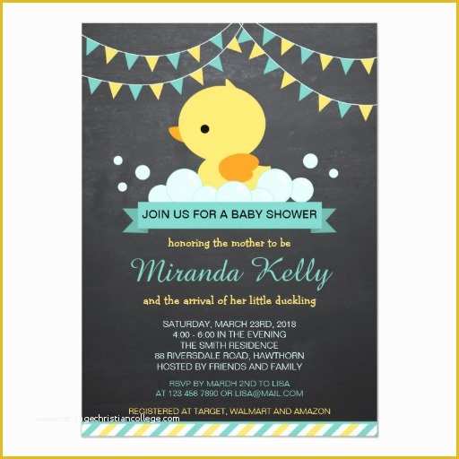 Free Rubber Ducky Baby Shower Invitations Template Of Duck Baby Shower Invitation Rubber Duck Invite