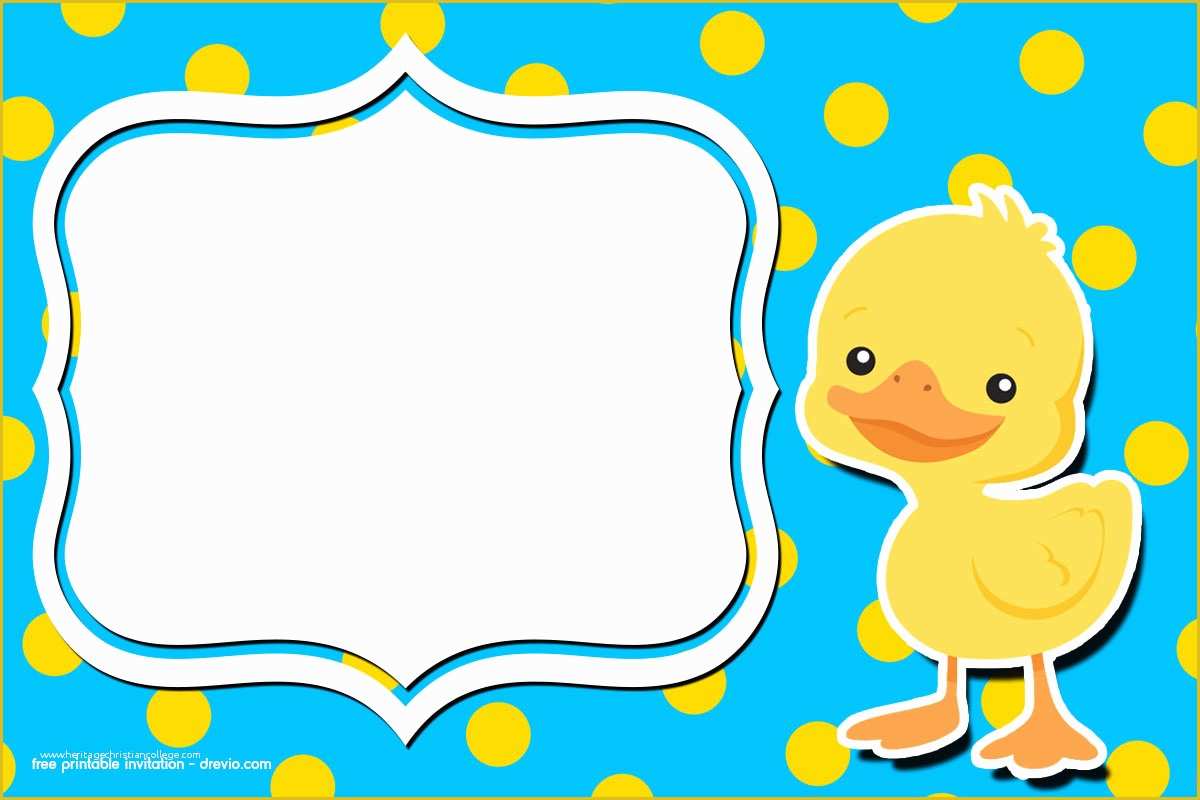 Free Rubber Ducky Baby Shower Invitations Template Of Free Printable Rubber Duck Birthday Invitation Template