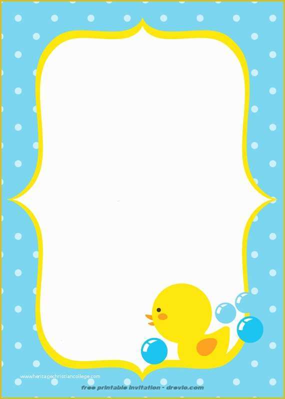 Free Rubber Ducky Baby Shower Invitations Template Of Free Printable Rubber Duck Invitation Template