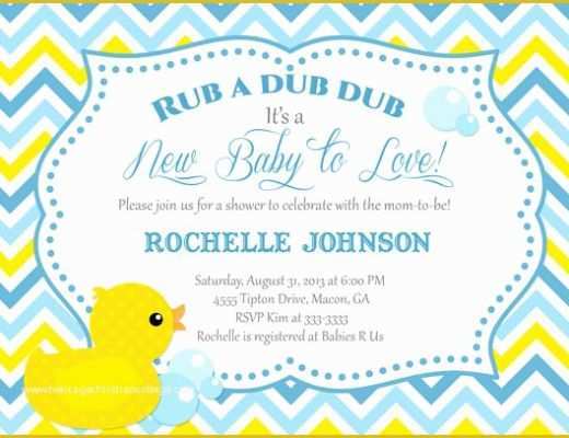 Free Rubber Ducky Baby Shower Invitations Template Of Free Printable Rubber Ducky Baby Shower Invitations Duck