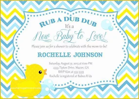 Free Rubber Ducky Baby Shower Invitations Template Of Free Printable Rubber Ducky Baby Shower Invitations Duck