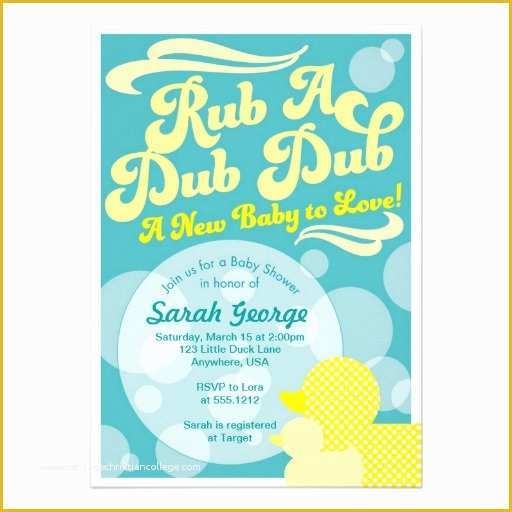 Free Rubber Ducky Baby Shower Invitations Template Of Personalized Rubber Duck Invitations