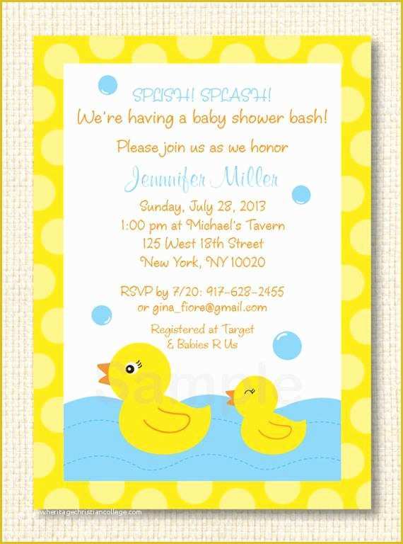 Free Rubber Ducky Baby Shower Invitations Template Of Rubber Duck Baby Shower Invitation Instant Download
