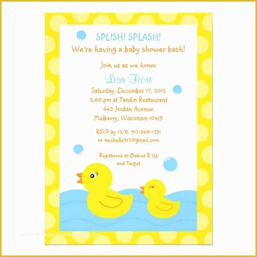 Free Rubber Ducky Baby Shower Invitations Template Of Rubber Ducky Baby Shower Invitations 11 Cm X 16 Cm