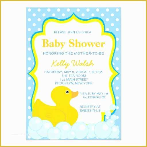 Free Rubber Ducky Baby Shower Invitations Template Of Rubber Ducky Baby Shower Invitations 5" X 7" Invitation