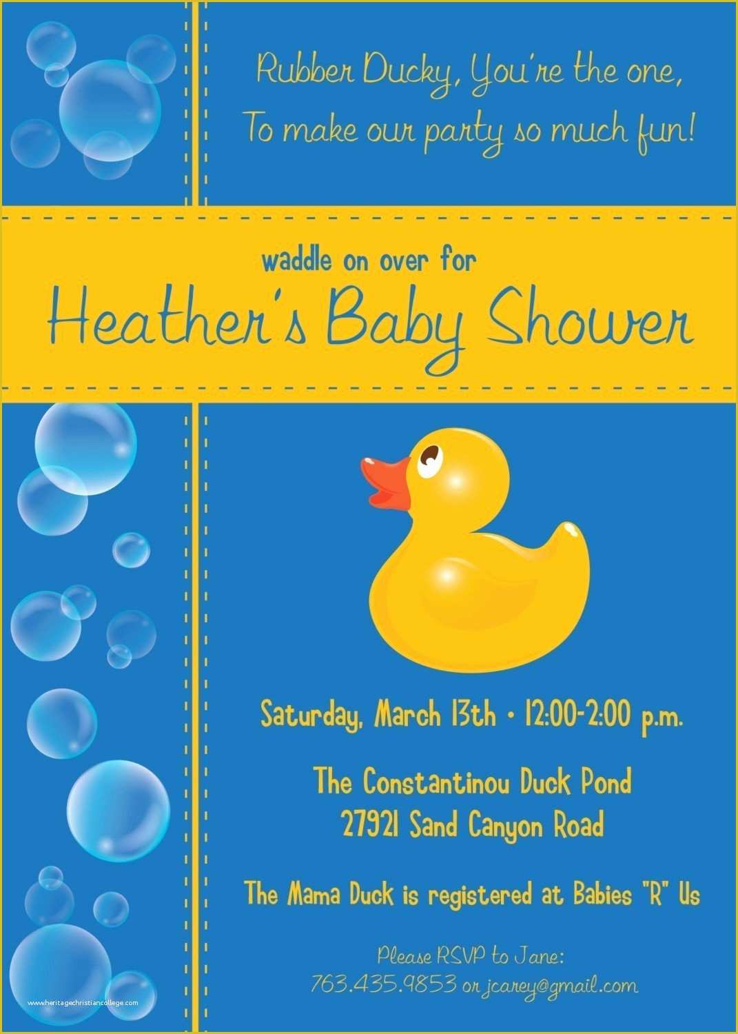 Free Rubber Ducky Baby Shower Invitations Template Of Rubber Ducky Invitation Templates
