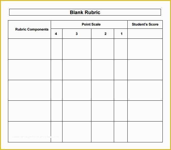 Free Rubric Template Of 10 Blank Rubric Samples