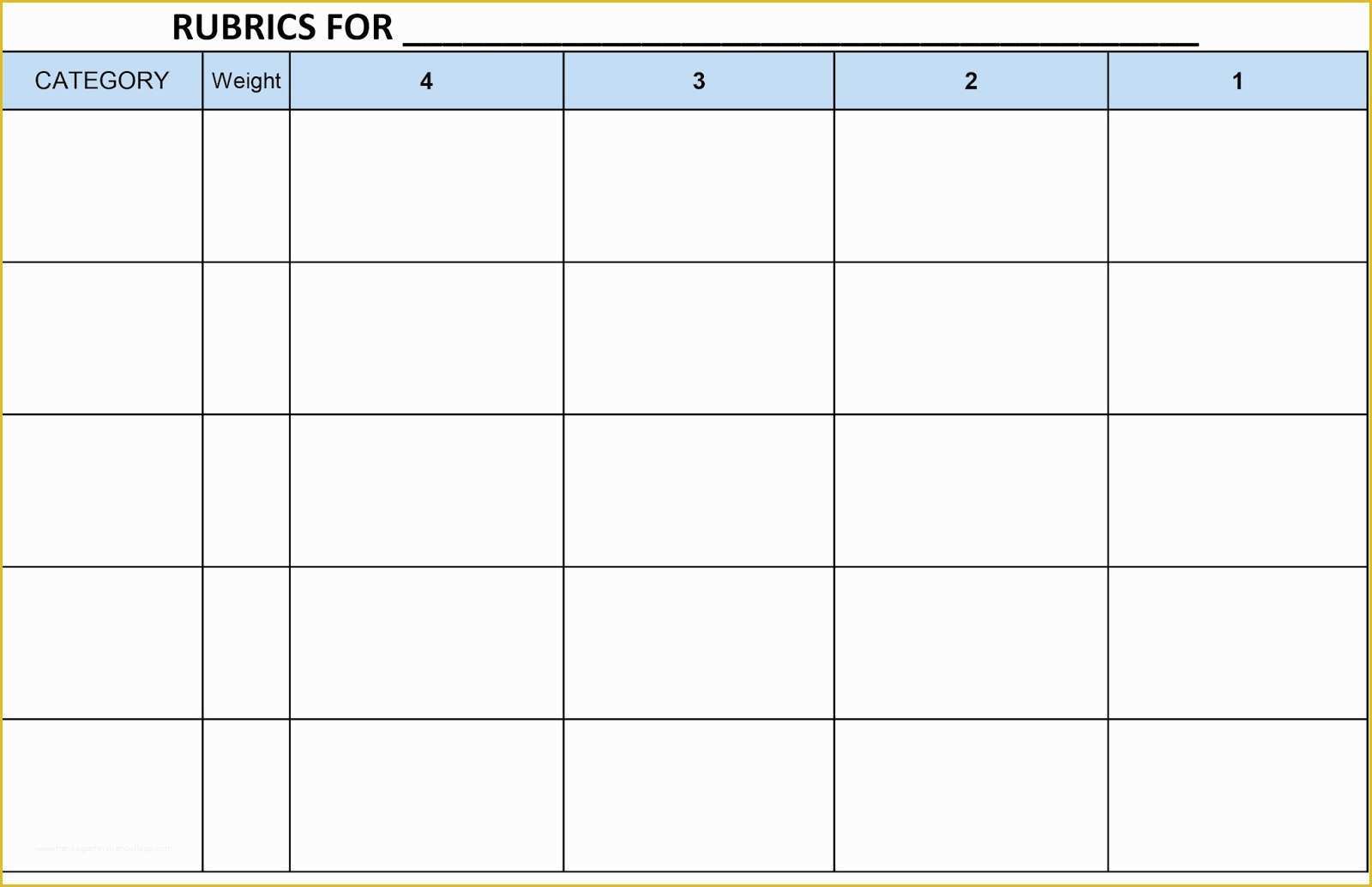 Free Rubric Template Of 3 the Rubrics assessment tools for Performance Task for