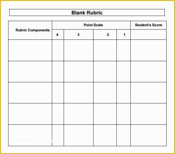 Free Rubric Template Of Blank Rubric Template Free Download 20 High School