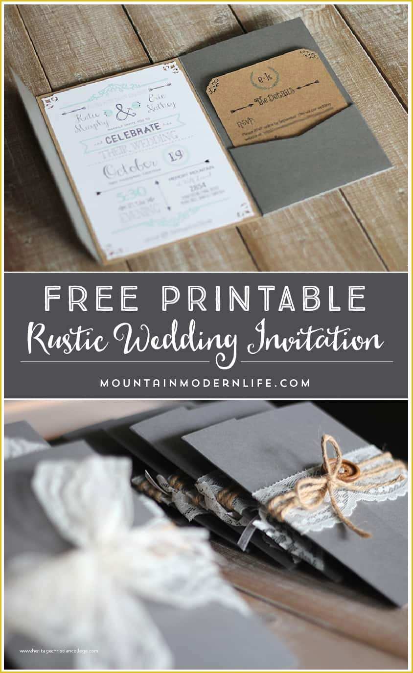 Free Rustic Wedding Invitation Printable Templates Of Free Wedding Invitation Template