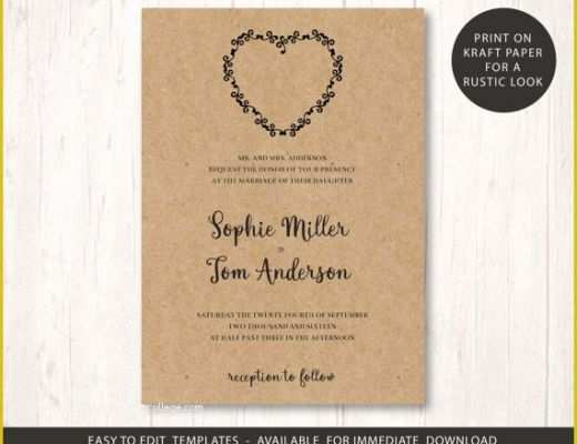 Free Rustic Wedding Invitation Printable Templates Of Wedding Invite Template Printable Wedding Invitation Set