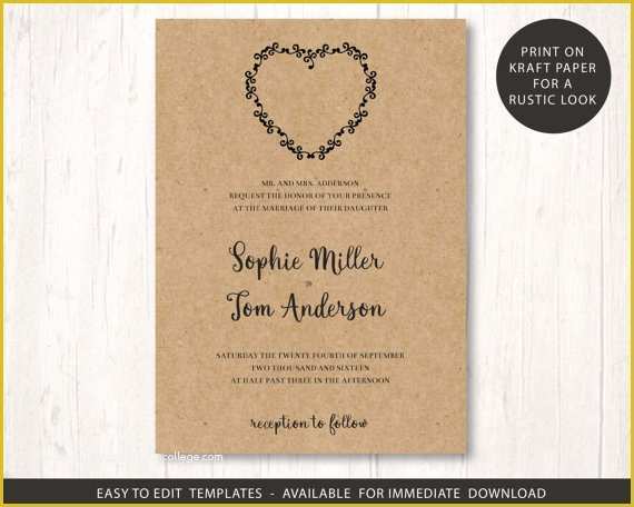 43 Free Rustic Wedding Invitation Printable Templates