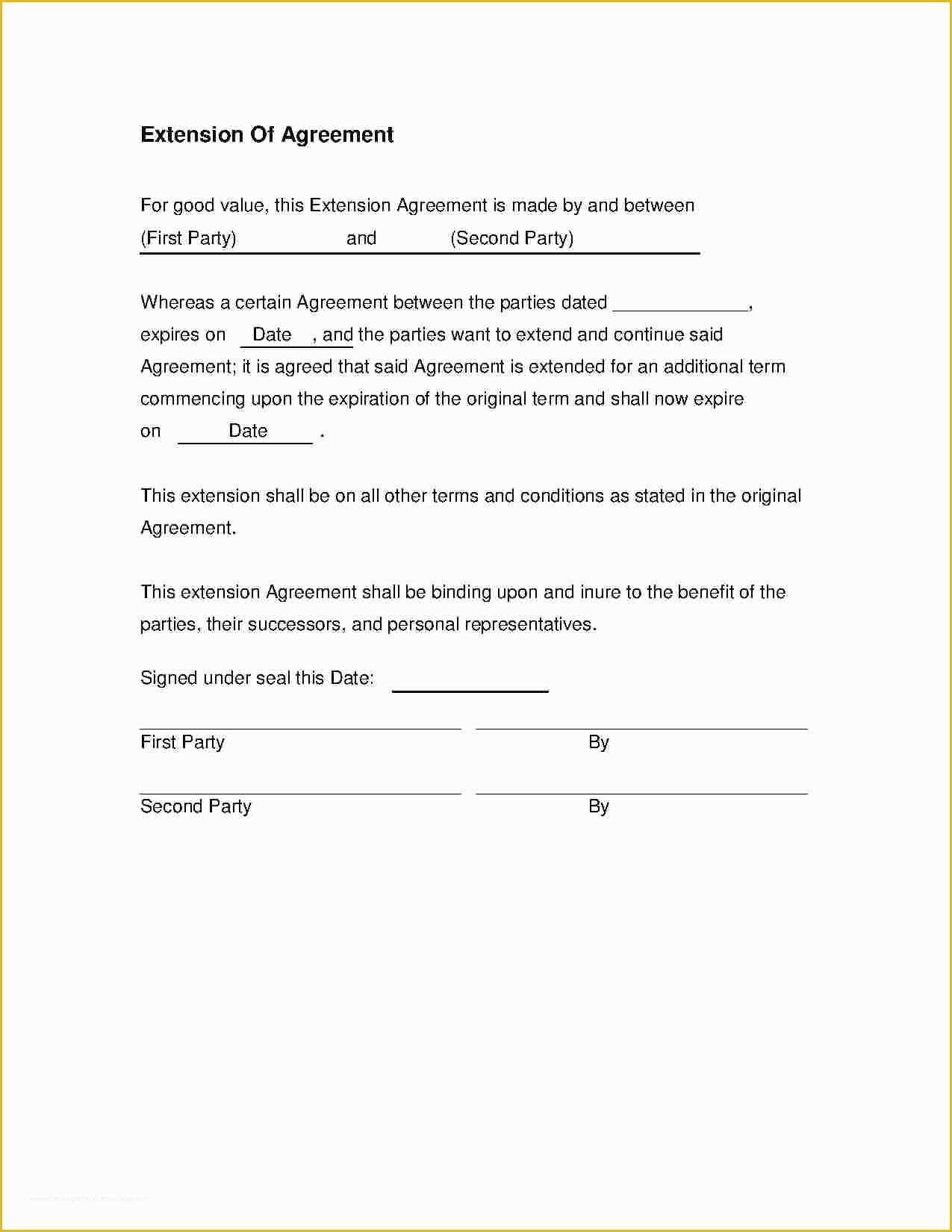 Free Saas Agreement Template Of Download Contract Extension Agreement Style 34 Template